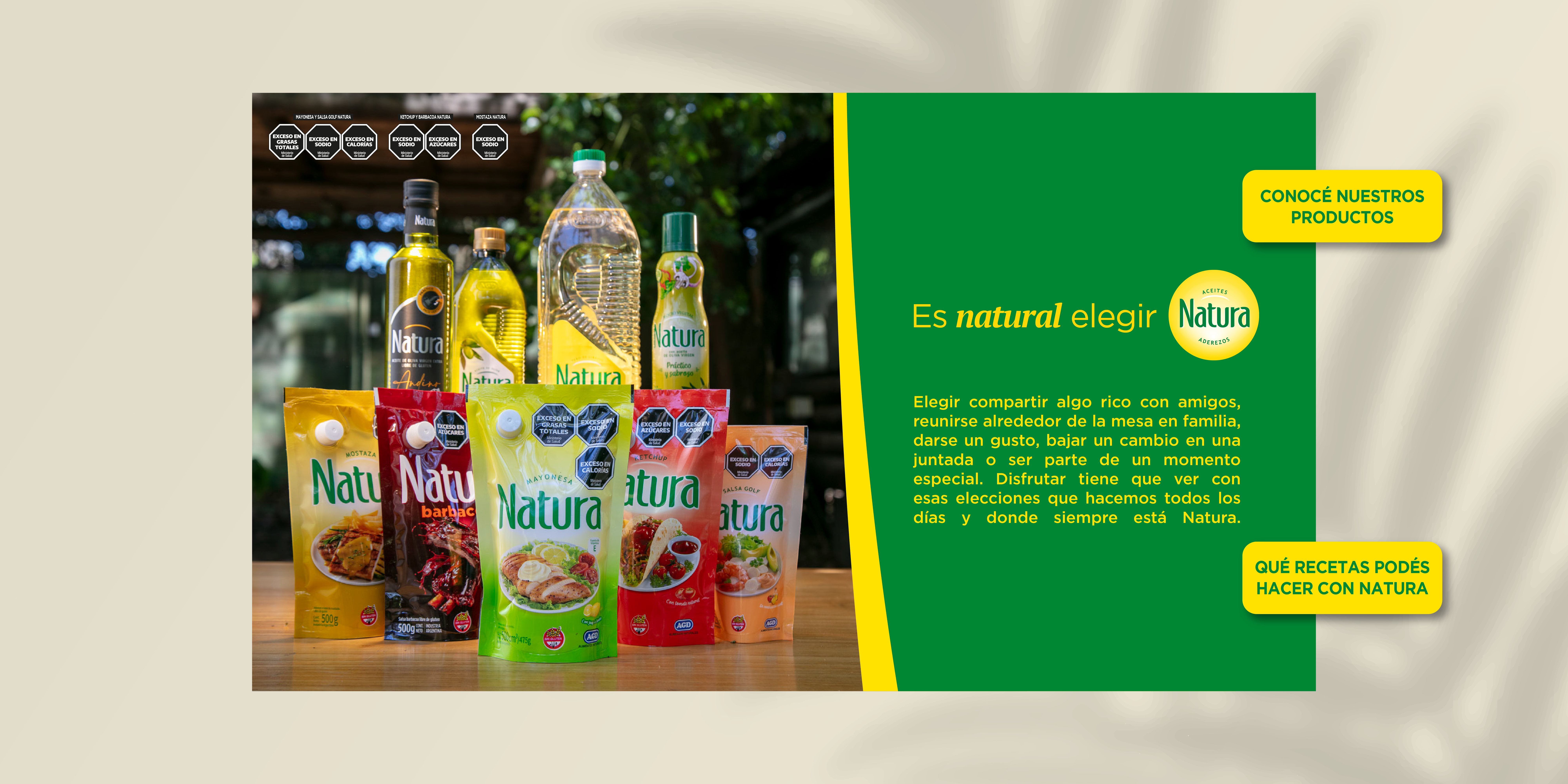 Productos Natura: aceites y aderezos, también libres de gluten